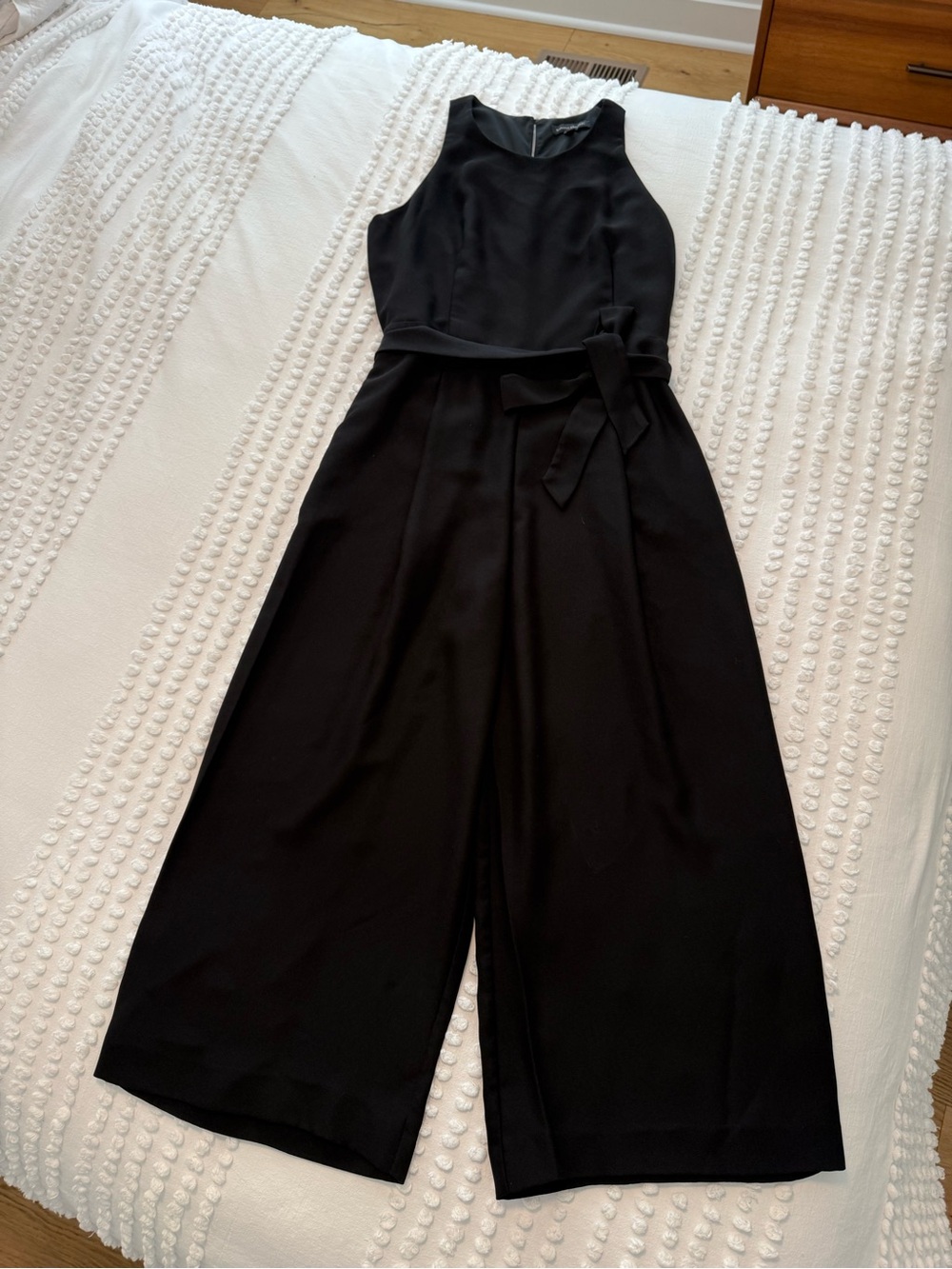 Banana Republic Black Sleeveless Wide-Leg Jumpsuit with Waist Tie